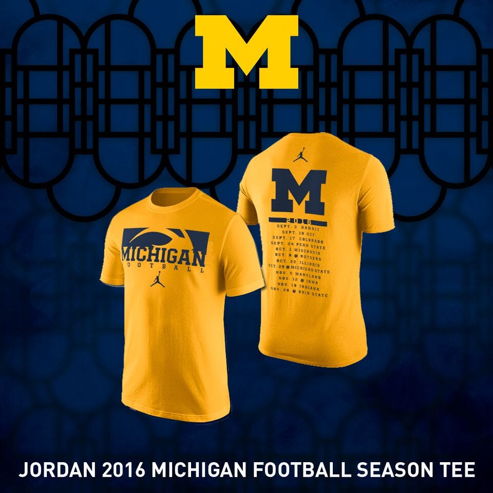 michigan wolverines jordan apparel